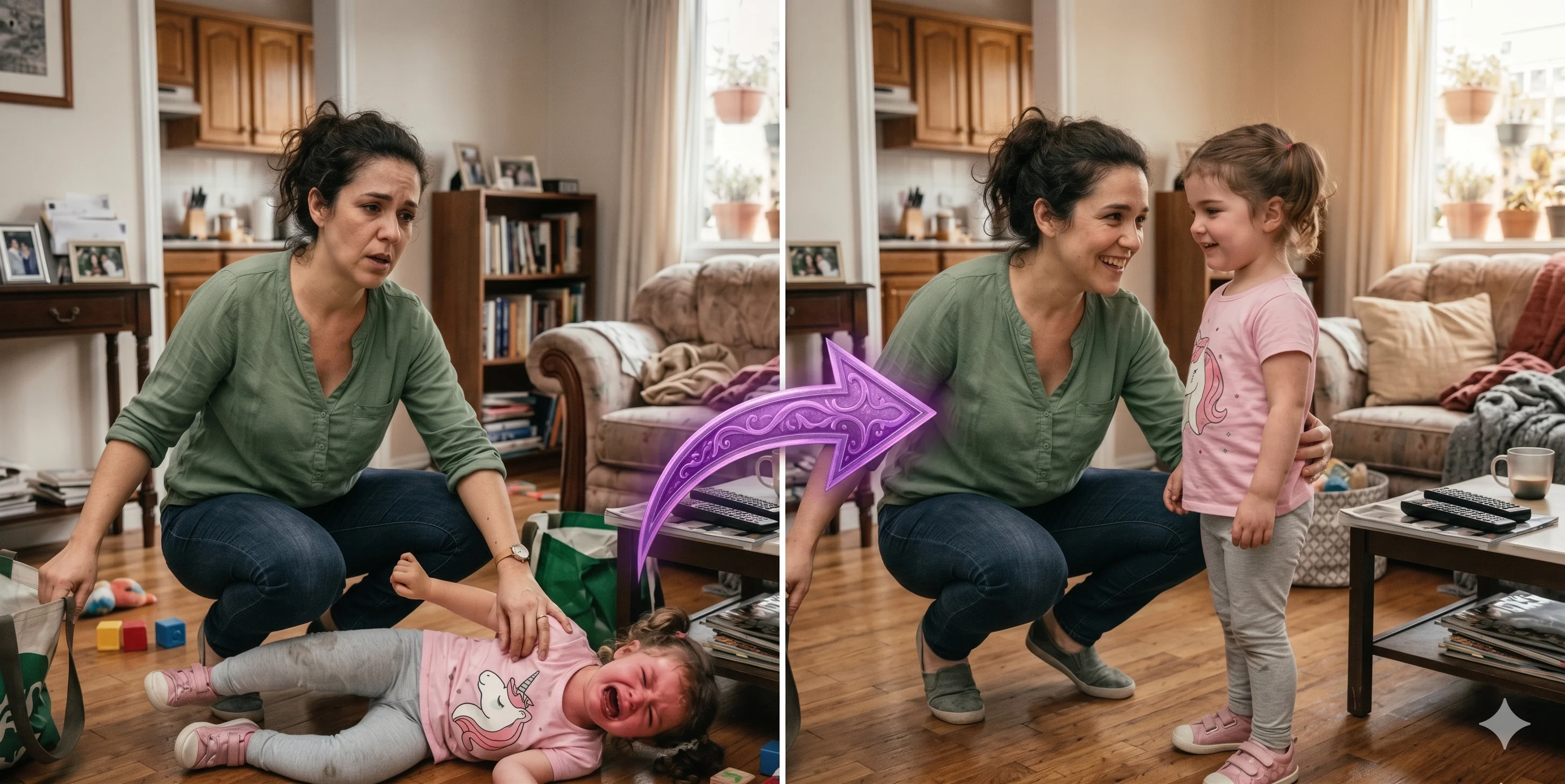 Antes e depois da transformação